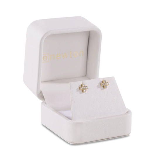 Enewton - 14kt gold and diamond Signature Cross Studs - Findlay Rowe Designs