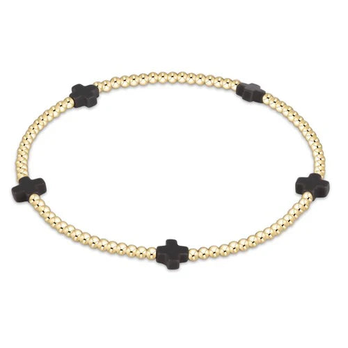 Enewton - Signature Cross Gold Small 2mm Bracelet - Navy - Findlay Rowe Designs