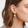 JULIE VOS - Fleur-de-Lis Hoop & Charm Earring -  Iridescent Clear Crystal - Findlay Rowe Designs