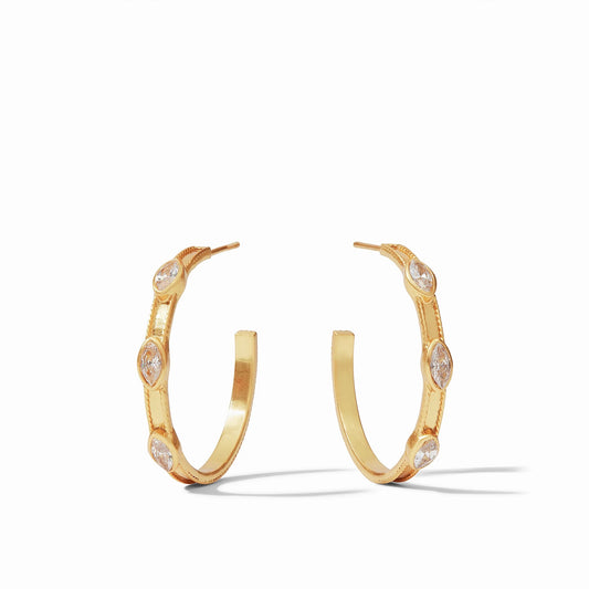 JULIE VOS - Monaco Hoop Medium Clear CZ - Findlay Rowe Designs