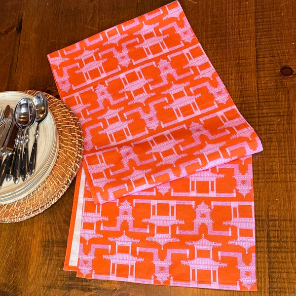 Ramsay Gourd Home - Cloth Table Runner - Pagoda - Orange – Findlay