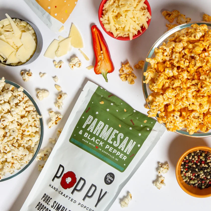 Poppy Popcorn - Parmesan & Black Pepper Market Bag