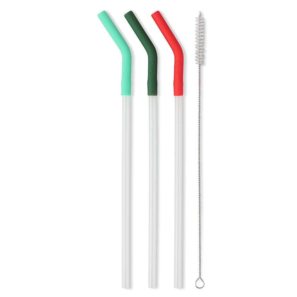 Swig- Mint/Green/Red Reusable Straw Set (Mega Mugs)
