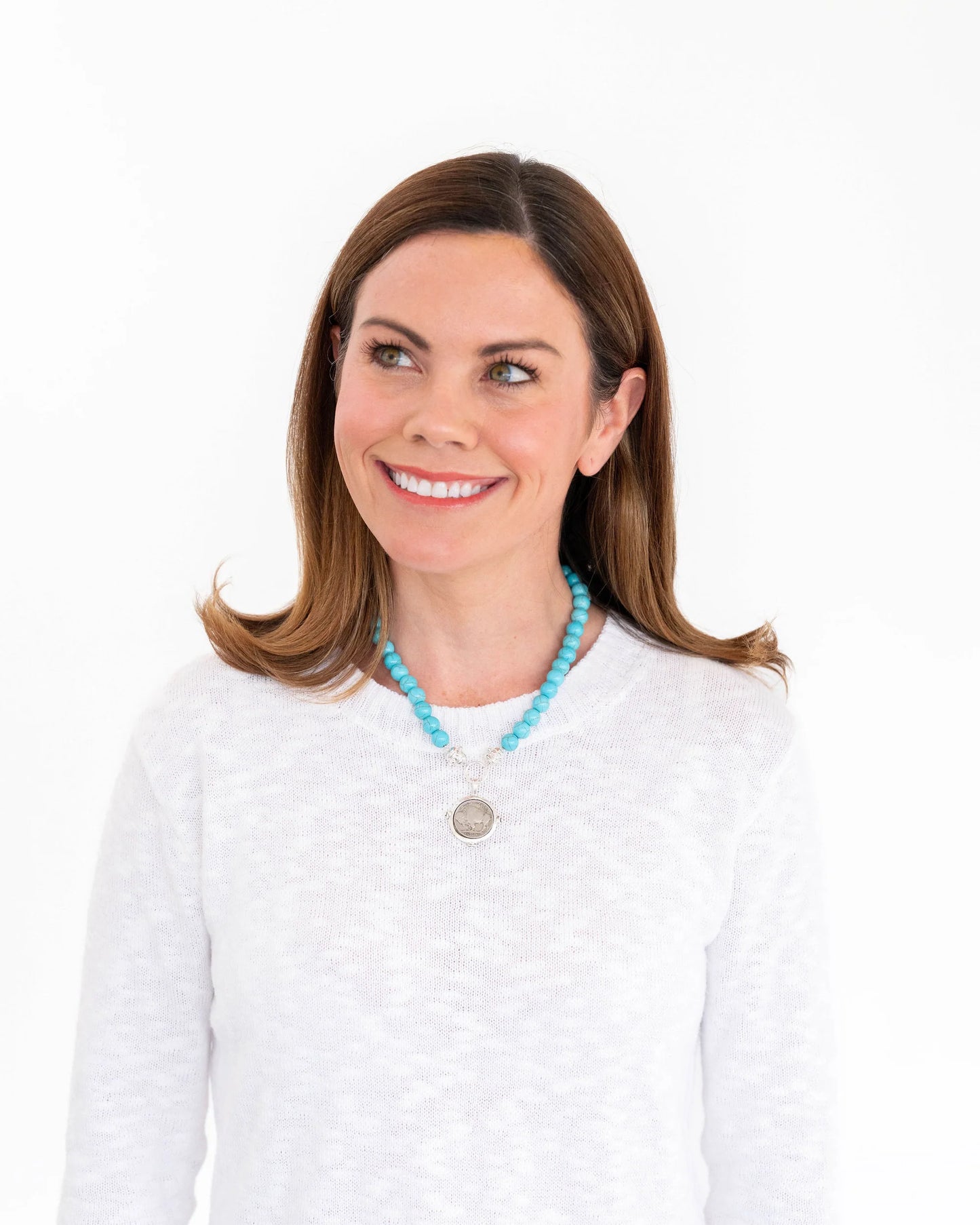 Susan Shaw - Necklace - Buffalo Nickel Turquoise - Gold - Findlay Rowe Designs