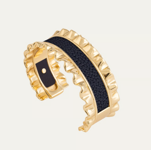 Hyde Forty Seven - Bracelet - Ruffle Cuffs - Narrow - Polished Gold - Findlay Rowe Designs