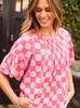 Mary Square - Top - Jane - Quilted Charm Red - Findlay Rowe Designs