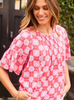 Mary Square - Top - Jane - Quilted Charm Red - Findlay Rowe Designs