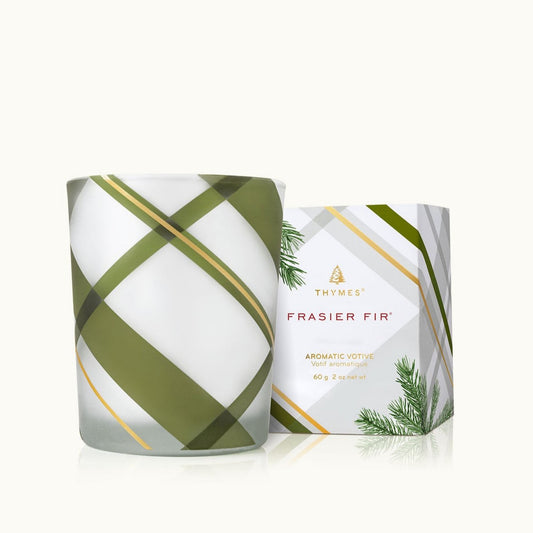 Frasier Fir - Votive Candle - Frosted Plaid - Findlay Rowe Designs