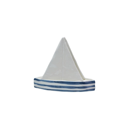 Napkin Holder - Stoneware Sailboat Striped - Findlay Rowe Designs