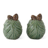 Salt & Pepper Shaker Set - 3.5" Green Ceramic Pinecone - Findlay Rowe Designs