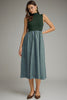 Entro - Dress - Midi Sleeveless Mock - Hunter Green Stripe - Findlay Rowe Designs