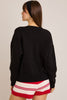 Sweater - Teddy Bear Football - Black Red - Findlay Rowe Designs