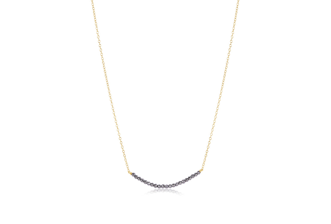 Enewton - 16" Necklace Gold - Beaded Bliss Silver Faceted Hematite - Findlay Rowe Designs