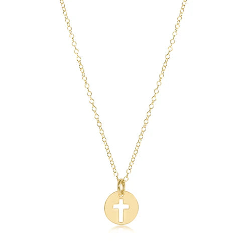 Enewton - 16in Necklace Gold - Small Blessed Disc Charm - Findlay Rowe Designs
