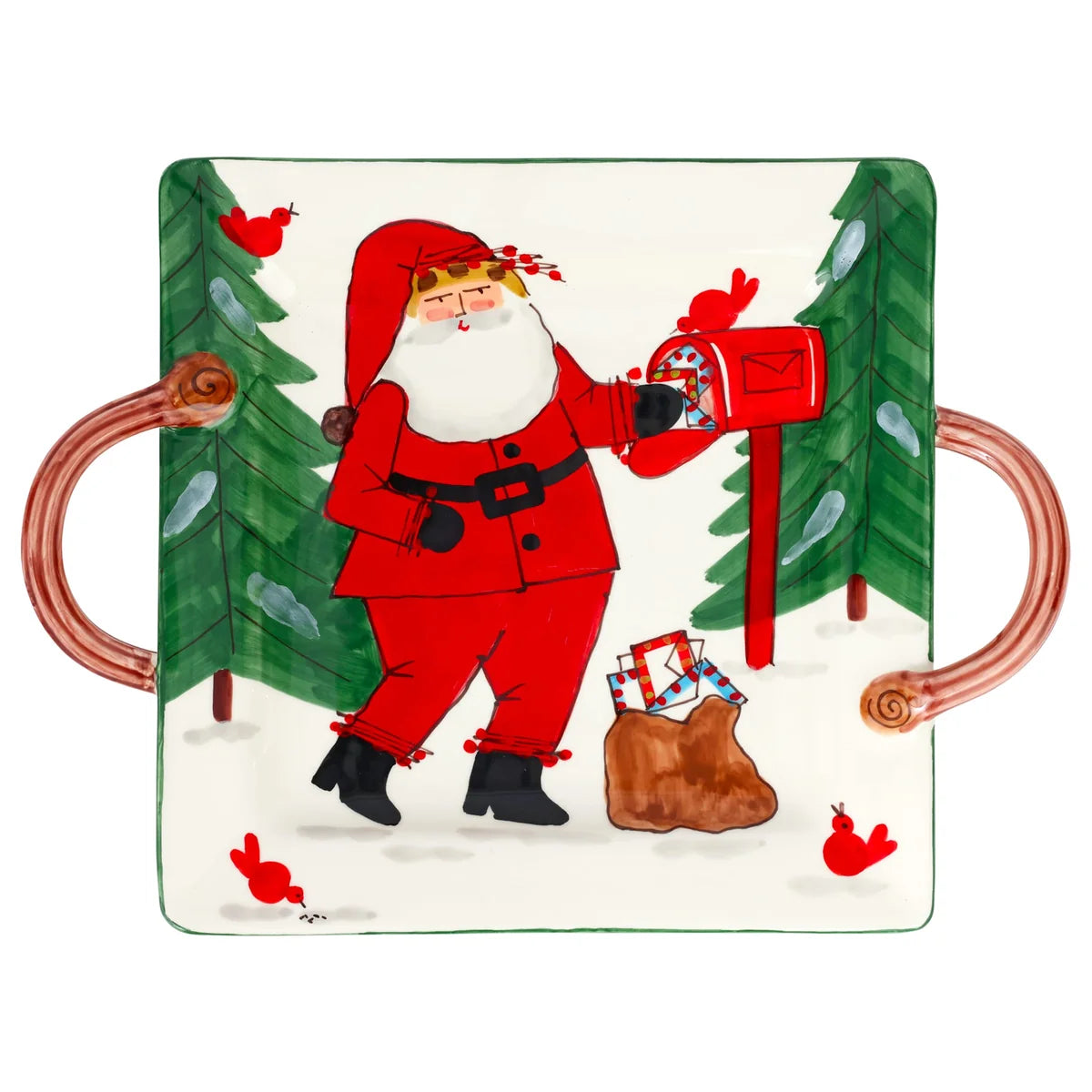Vietri - Old St. Nick - Handled Square Platter - Findlay Rowe Designs