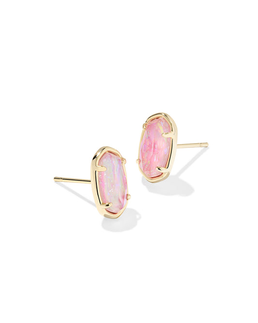 Kendra Scott - Earrings - Grayson Stud - Gold Pink Iridescent Mother Of Pearl - Findlay Rowe Designs