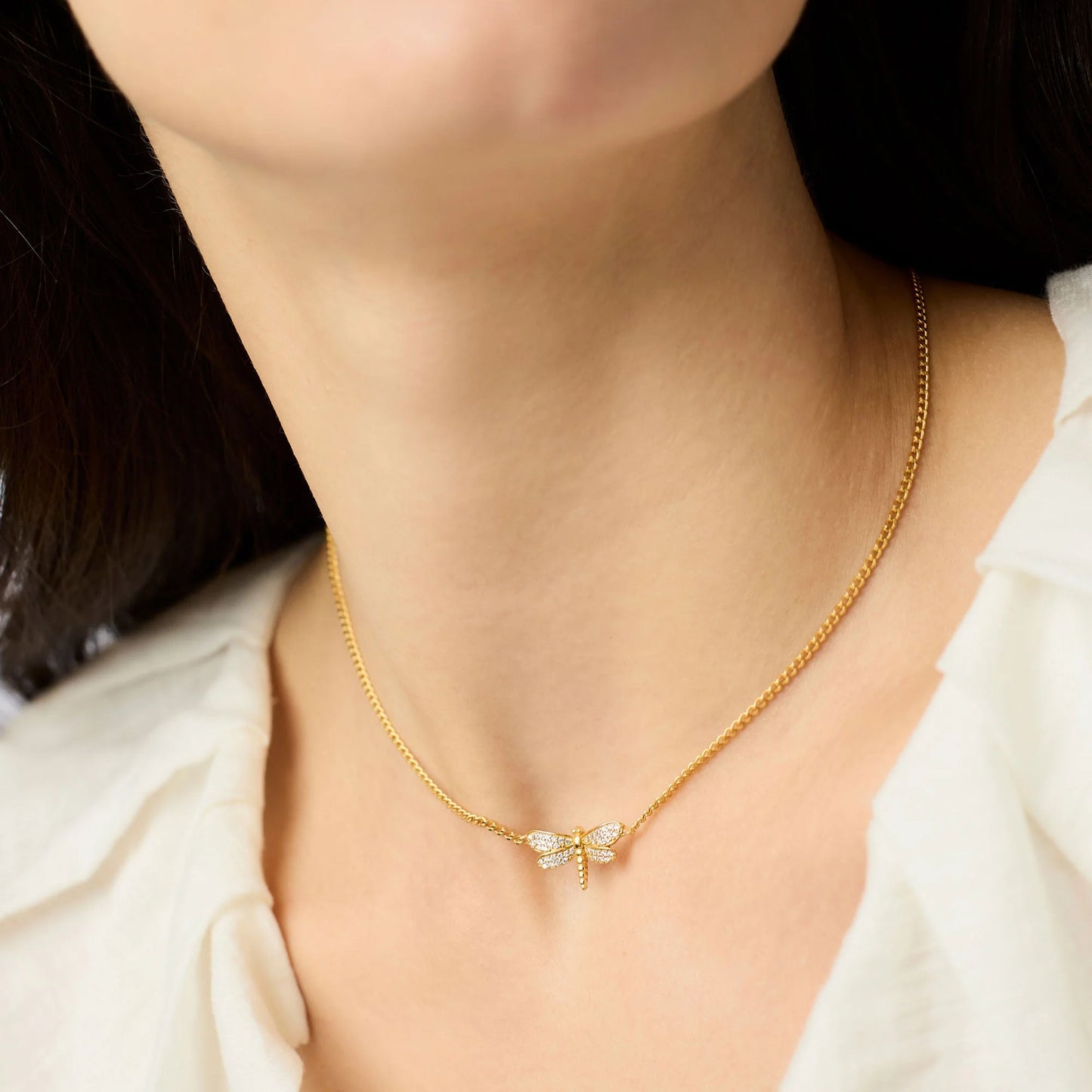 Julie Vos - Necklace - Dragonfly Pavé Delicate - Findlay Rowe Designs