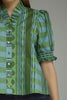 Entro - Top - Ruffle Neck Mixed Print - Olive - Findlay Rowe Designs