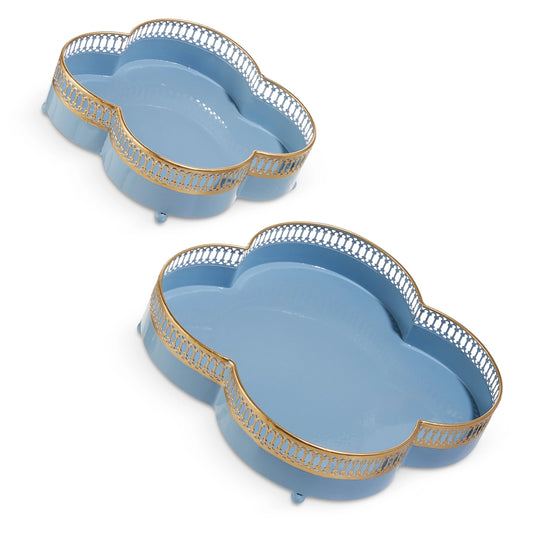 Scalloped Tray - Iron - Blue Gold Trim
