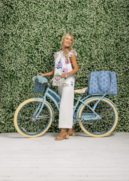 Mud Pie - Tote - Cornflower Block Print - Findlay Rowe Designs