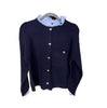 Sweater - Navy Cardigan Ruffle Neck - Findlay Rowe Designs