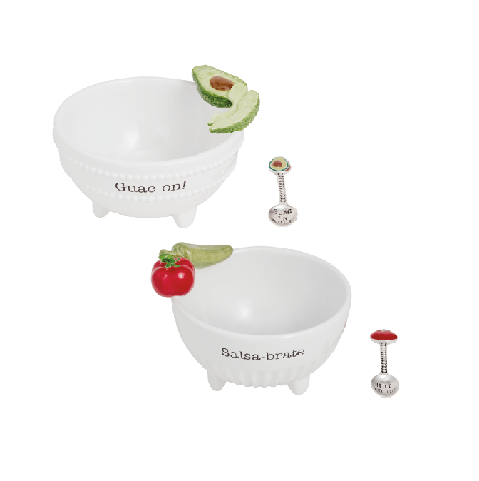 Mud Pie - Dip Bowl Set - Guacamole Salsa - Findlay Rowe Designs