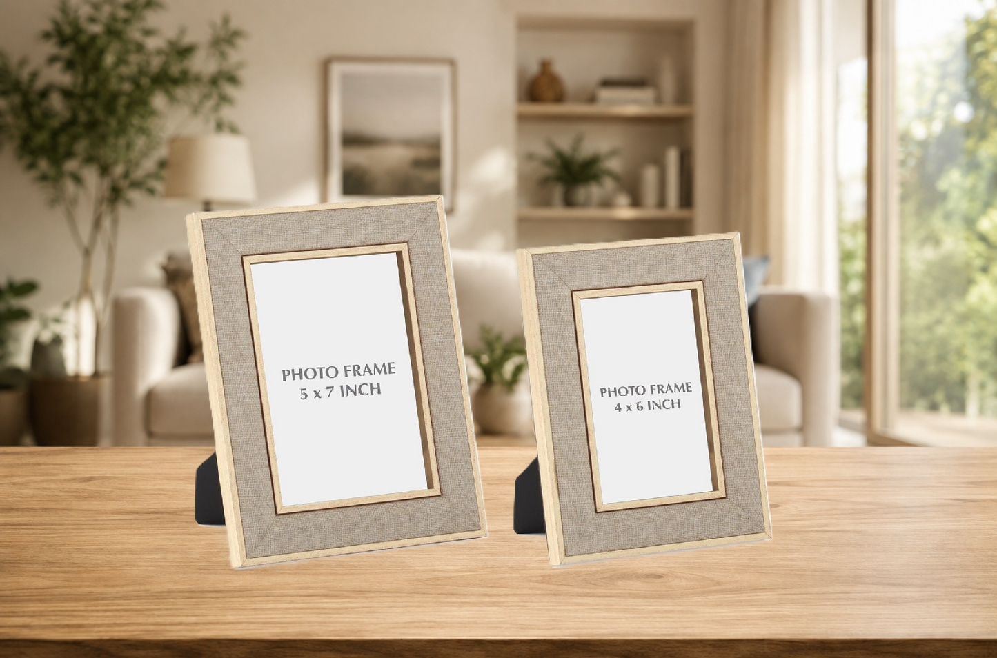 Frame - 4x6 or 5x7 Linen - Gold Trim