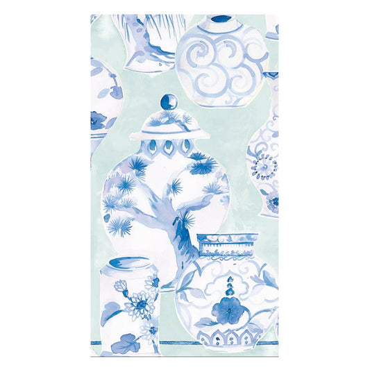 Caspari - Guest Towel Napkins - Glazed Porcelain Celadon - Findlay Rowe Designs