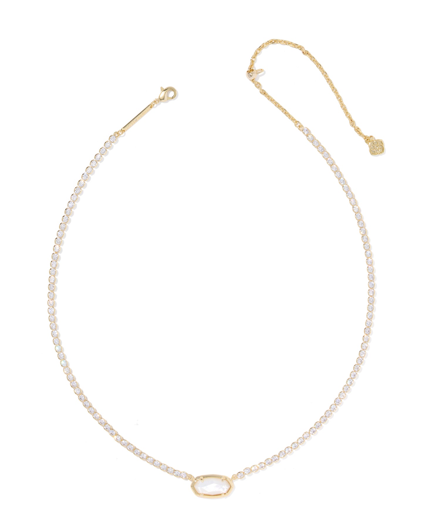 Kendra Scott - Necklace - Elisa Tennis Necklace - Gold Ivory Mother Of Pearl