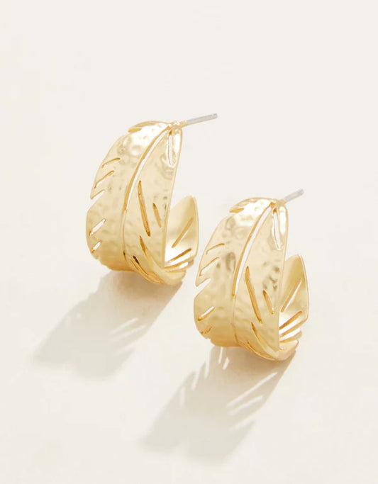 Spartina- Calathea Leaf Hoop Earrings Gold