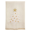Mud Pie - Tea Towel - White Christmas - Embroidery White and Gold - Findlay Rowe Designs