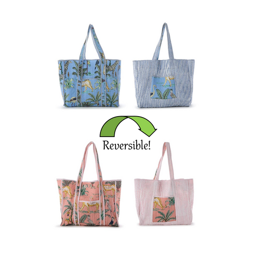 Tote - Reversible Happy Tropical Island - Findlay Rowe Designs
