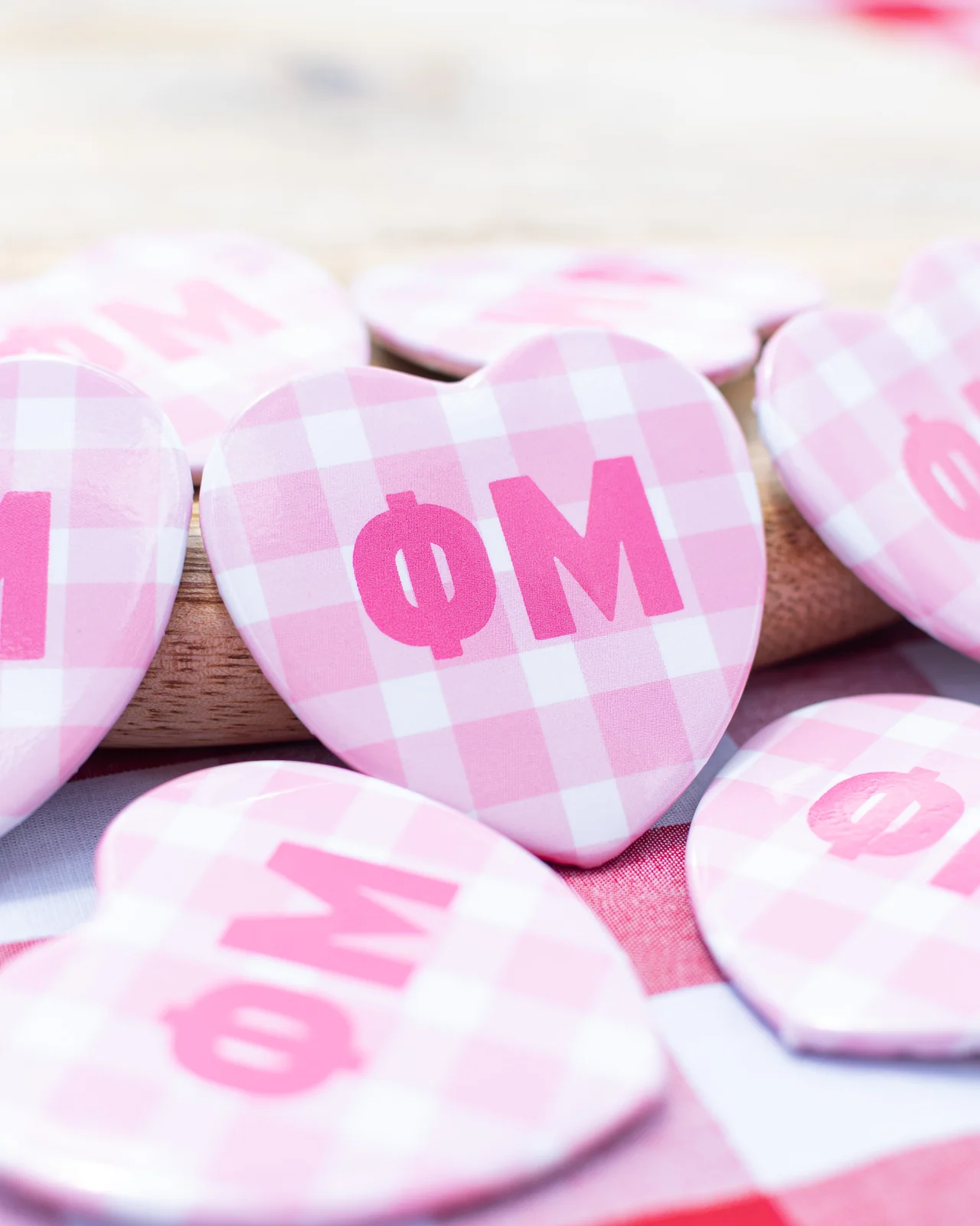Swag - Gingham Heart Button - Sorority