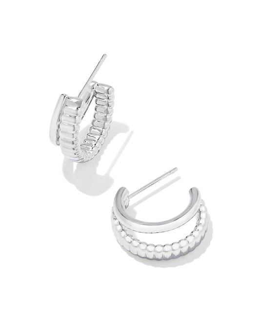 Kendra Scott - Layne Huggie Earrings in Silver - Findlay Rowe Designs