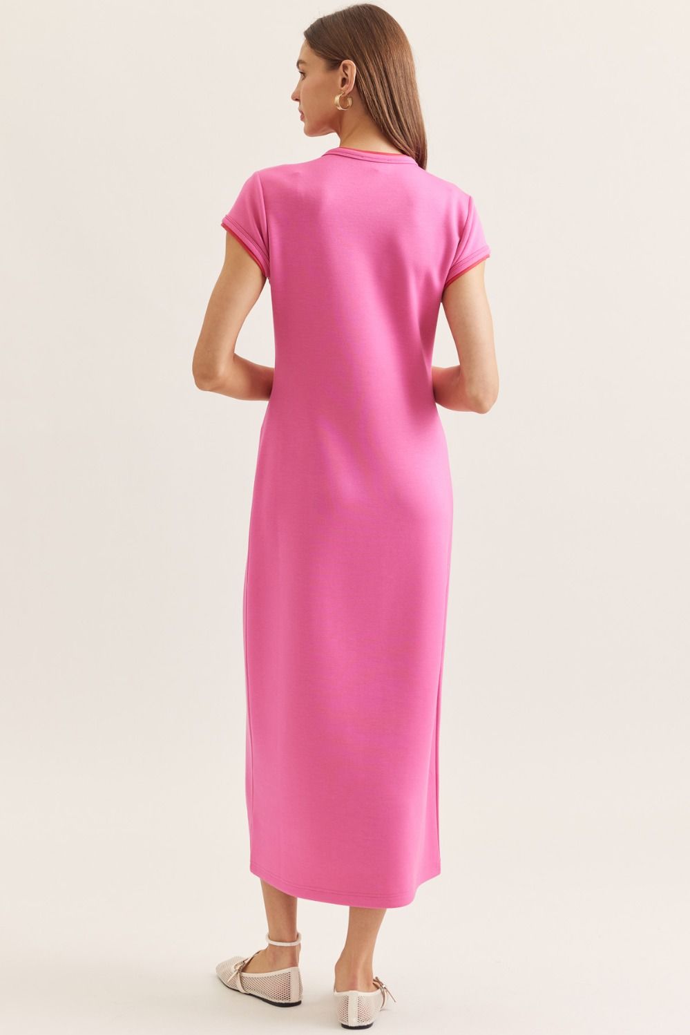 Entro - Dress - Knit Mini Column - Pink Red - Findlay Rowe Designs