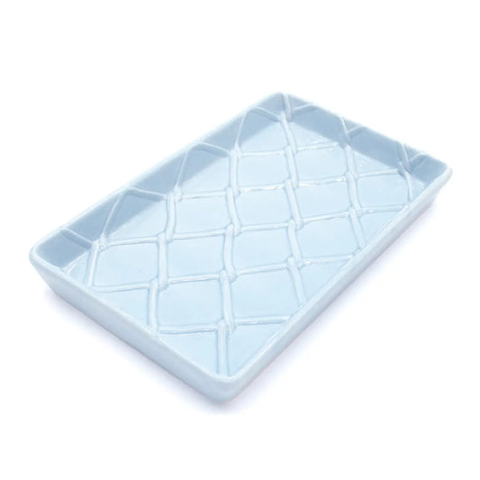 Light Blue Textured Guest Towel Tray - Findlay Rowe Designs