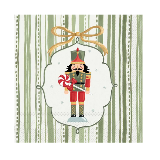 Cocktail Napkins - Frosty Nutcracker Green - Findlay Rowe Designs