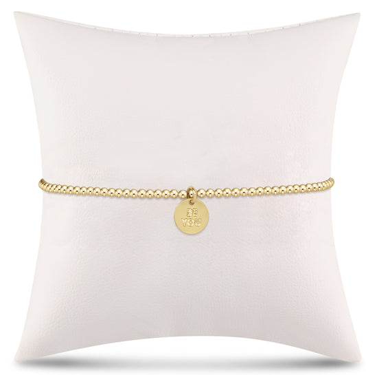 Enewton - Classic Gold 2mm Bead Bracelet - be you - Small Gold Word Disc - Findlay Rowe Designs