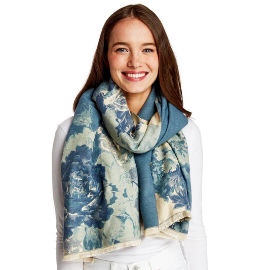 Scarf Shawl - Gallery Floral Motif - Double Sided - Findlay Rowe Designs