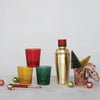 STAINLESS COCKTAIL GOLD SHAKER RED/GREEN TOP