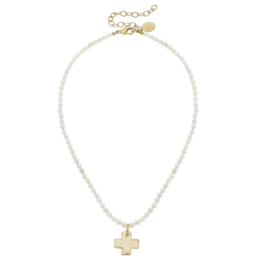 Susan Shaw - Necklace - Alys Cross - Freshwater Pearl - Findlay Rowe Designs