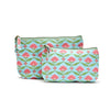 Turquoise Floral Block Print Pouches - Findlay Rowe Designs