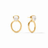 Julie Vos - Earring - Aquitaine Demi Doorknocker - Clear Crystal - Findlay Rowe Designs