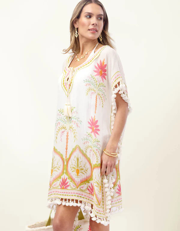 Spartina - Beach Kaftan - Castillo Floral Palms - One Size - Findlay Rowe Designs