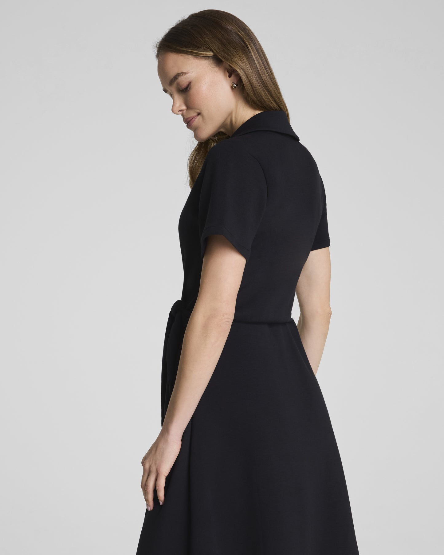Spanx - Dress - AirEssentials Collared Tie-waist Midi - Black - Findlay Rowe Designs