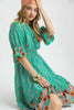 Umgee - Dress - Boho Printed Smocked Waist Maxi - Mint - Findlay Rowe Designs