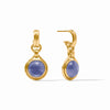 Julie Vos - Earring - Solara Hoop & Charm - Iridescent Tanzanite Blue