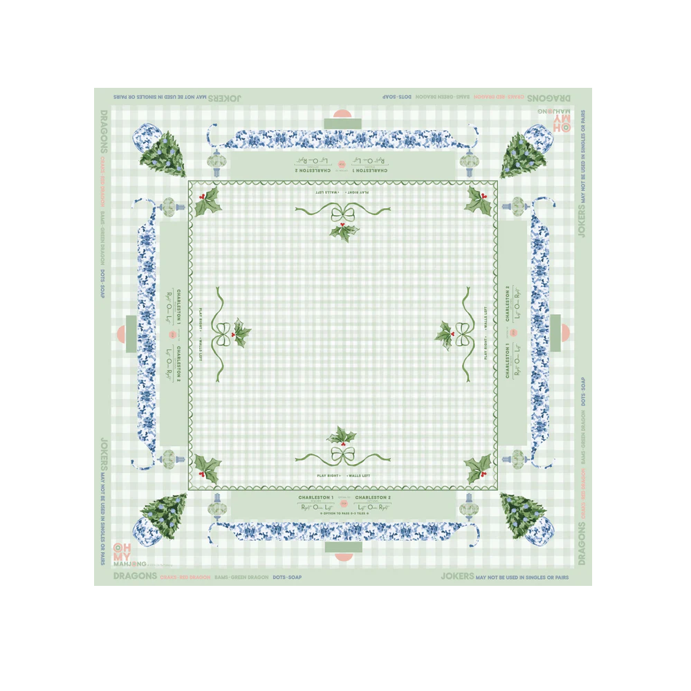 Oh My Mahjong - Mahjong Mat - Holly Jolly in Tube - Findlay Rowe Designs