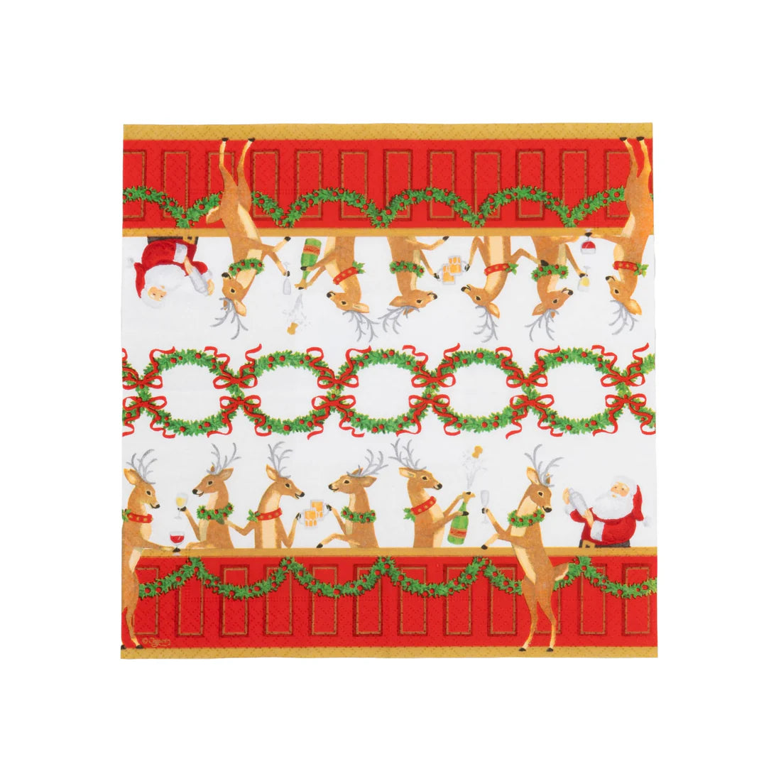 Caspari - Cocktail Napkins - Santa's Bar