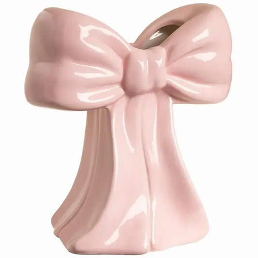 Vase - Ceramic Bow - Pink - 7in - Findlay Rowe Designs